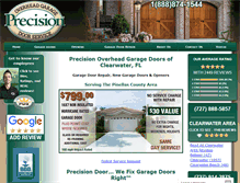 Tablet Screenshot of clearwatergaragedoorsfl.com